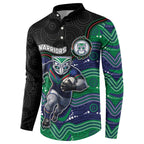Custom Warriors Button Sweatshirt Tiki Mascot With Aboriginal Indigenous