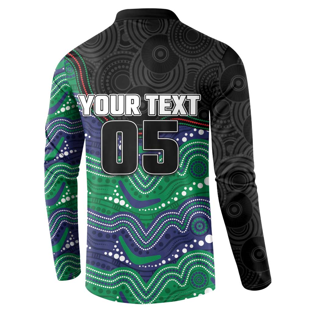 Custom Warriors Button Sweatshirt Tiki Mascot With Aboriginal Indigenous
