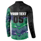 Custom Warriors Button Sweatshirt Tiki Mascot With Aboriginal Indigenous