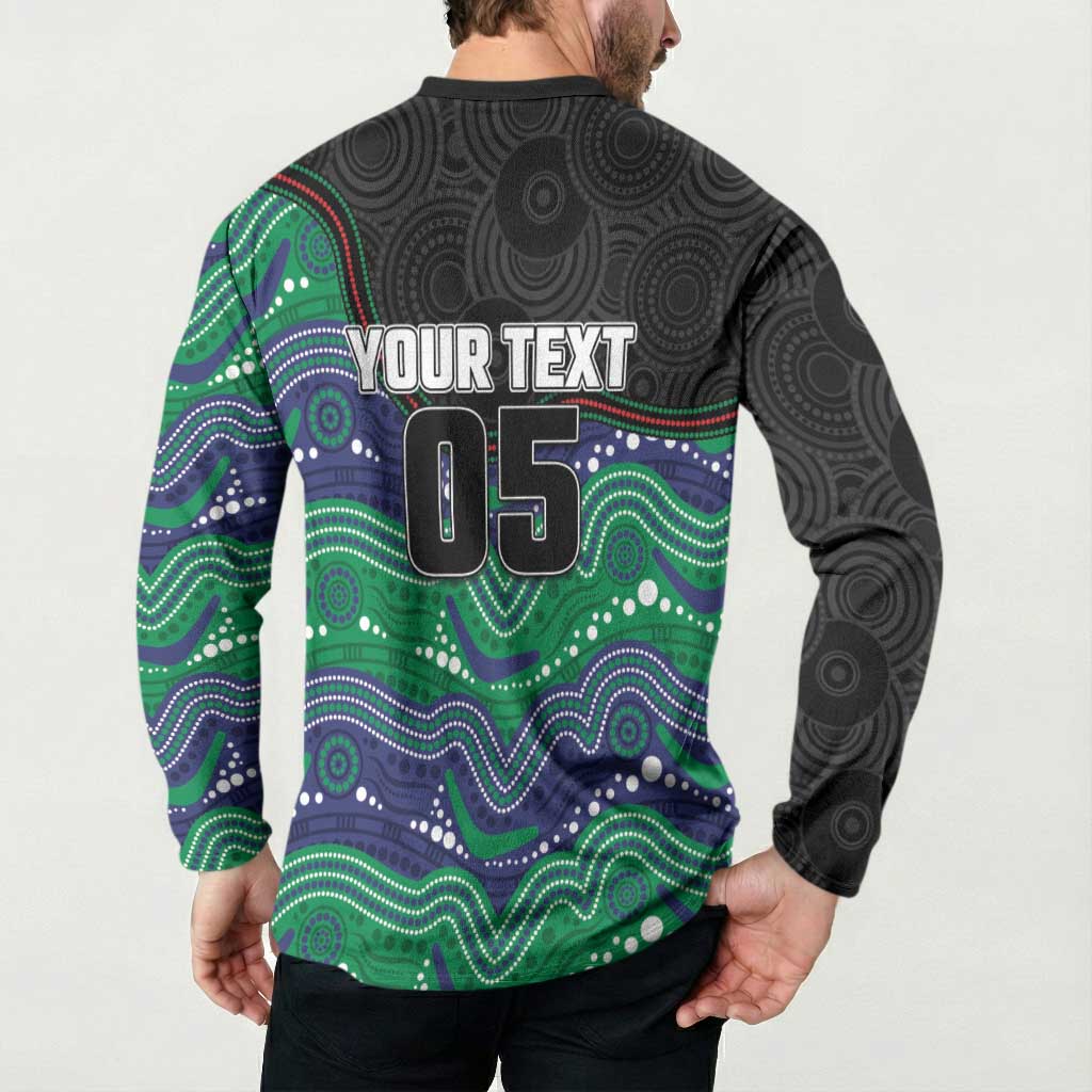 Custom Warriors Button Sweatshirt Tiki Mascot With Aboriginal Indigenous