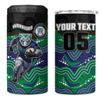 Custom Warriors 4 in 1 Can Cooler Tumbler Tiki Mascot With Aboriginal Indigenous