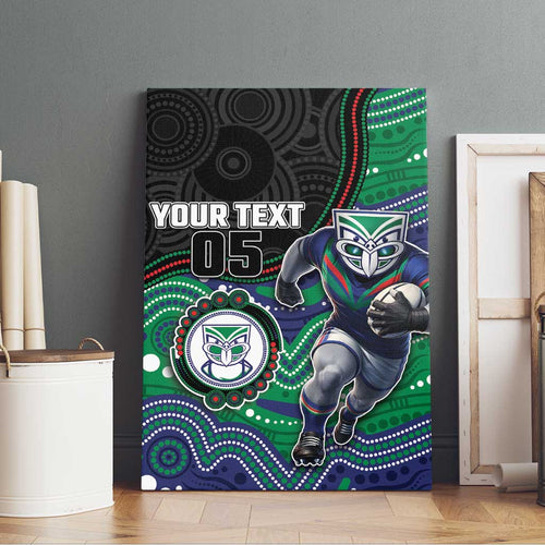 Custom Warriors Canvas Wall Art Tiki Mascot With Aboriginal Indigenous