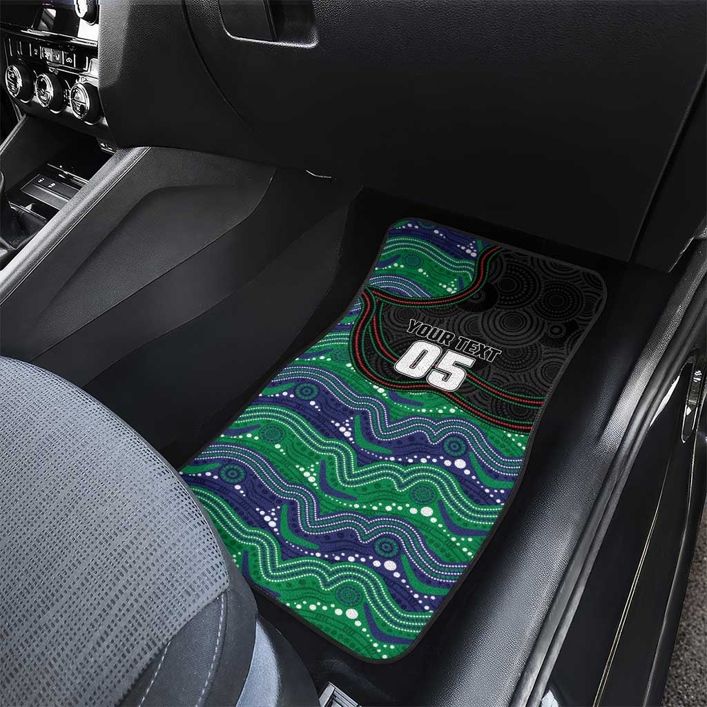 Custom Warriors Car Mats Tiki Mascot With Aboriginal Indigenous
