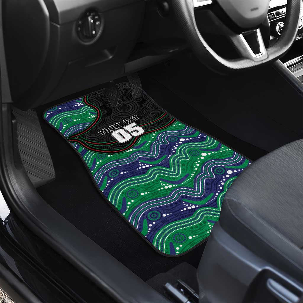Custom Warriors Car Mats Tiki Mascot With Aboriginal Indigenous