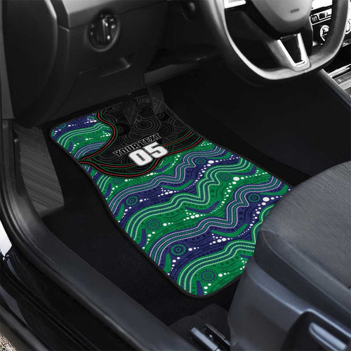 Custom Warriors Car Mats Tiki Mascot With Aboriginal Indigenous