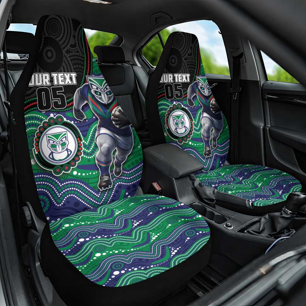Custom Warriors Car Seat Cover Tiki Mascot With Aboriginal Indigenous