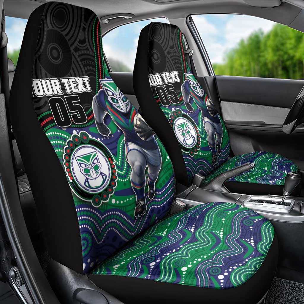 Custom Warriors Car Seat Cover Tiki Mascot With Aboriginal Indigenous