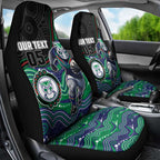 Custom Warriors Car Seat Cover Tiki Mascot With Aboriginal Indigenous