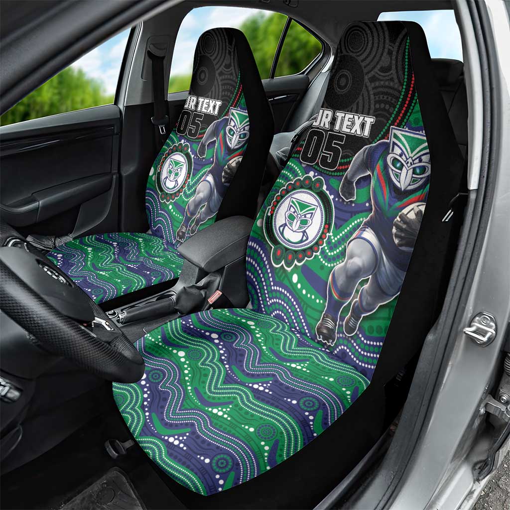 Custom Warriors Car Seat Cover Tiki Mascot With Aboriginal Indigenous