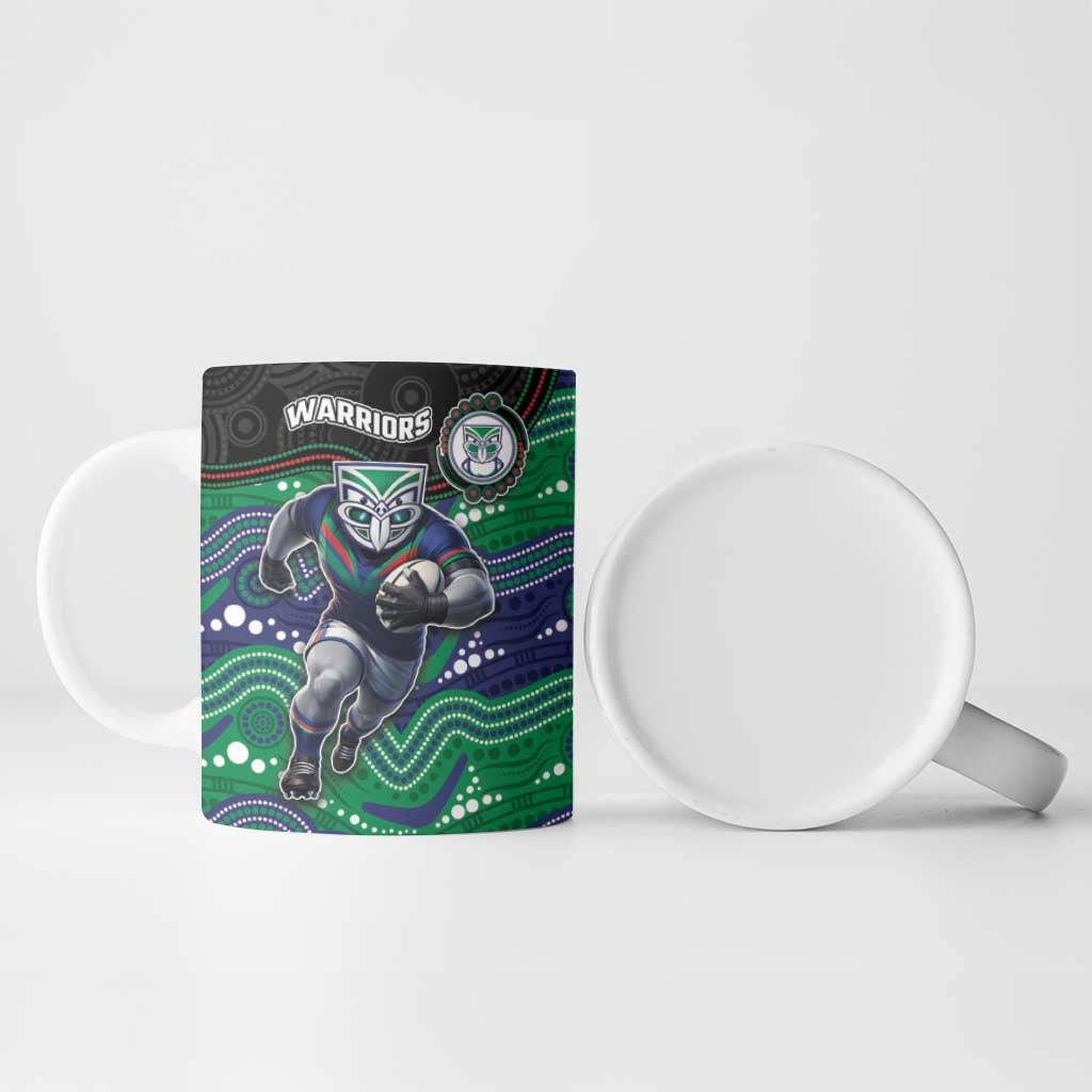Custom Warriors Ceramic Mug Tiki Mascot With Aboriginal Indigenous