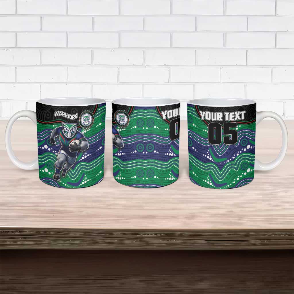 Custom Warriors Ceramic Mug Tiki Mascot With Aboriginal Indigenous