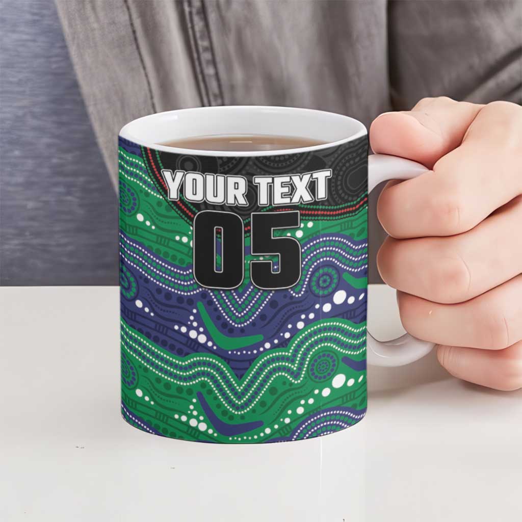 Custom Warriors Ceramic Mug Tiki Mascot With Aboriginal Indigenous