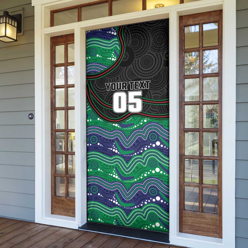 Custom Warriors Door Cover Tiki Mascot With Aboriginal Indigenous