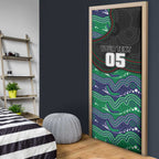 Custom Warriors Door Cover Tiki Mascot With Aboriginal Indigenous