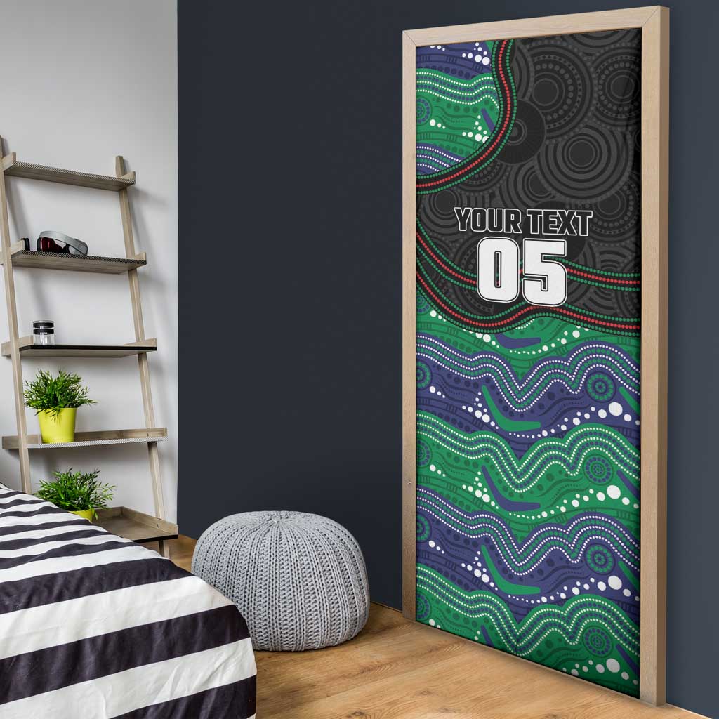 Custom Warriors Door Cover Tiki Mascot With Aboriginal Indigenous
