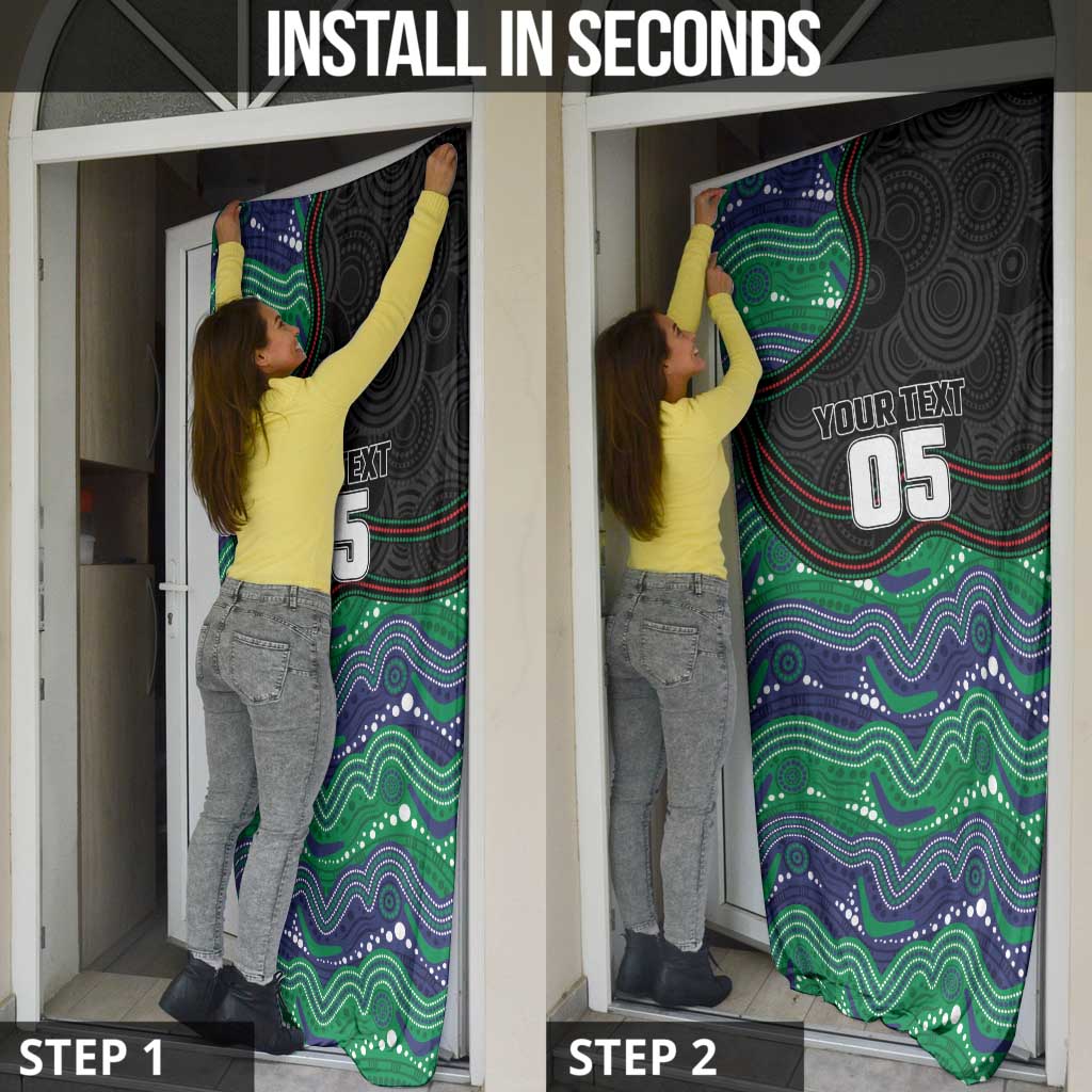 Custom Warriors Door Cover Tiki Mascot With Aboriginal Indigenous