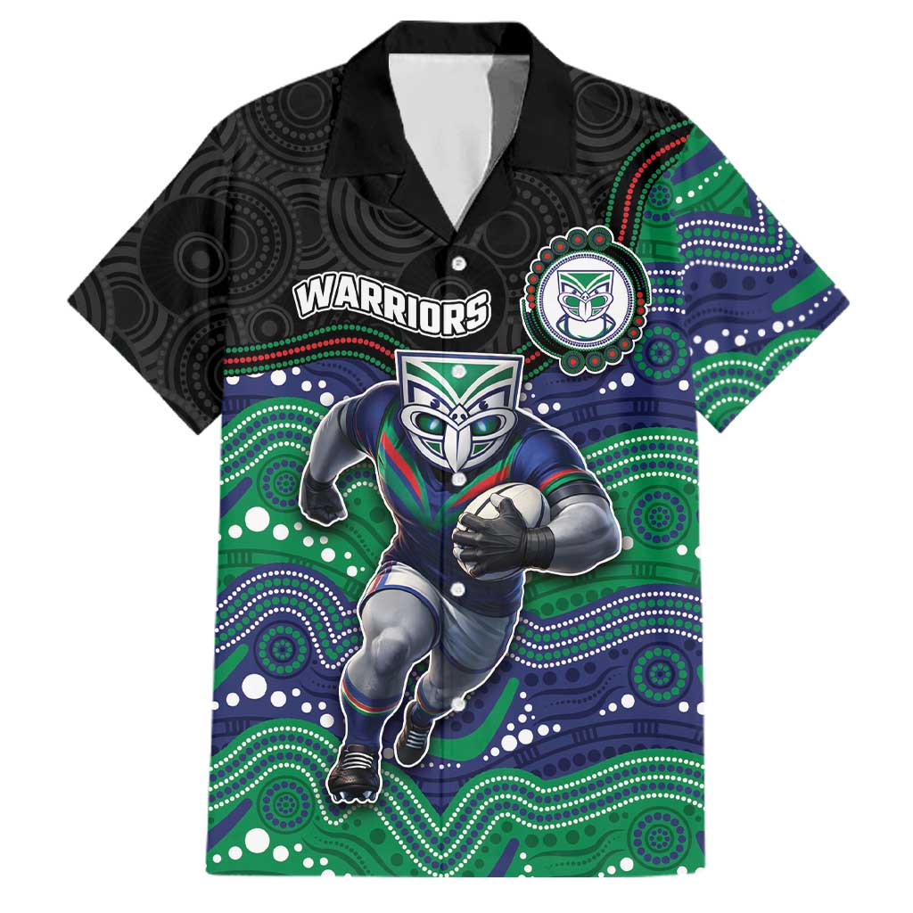 Custom Warriors Family Matching Mermaid Dress and Hawaiian Shirt Tiki Mascot With Aboriginal Indigenous