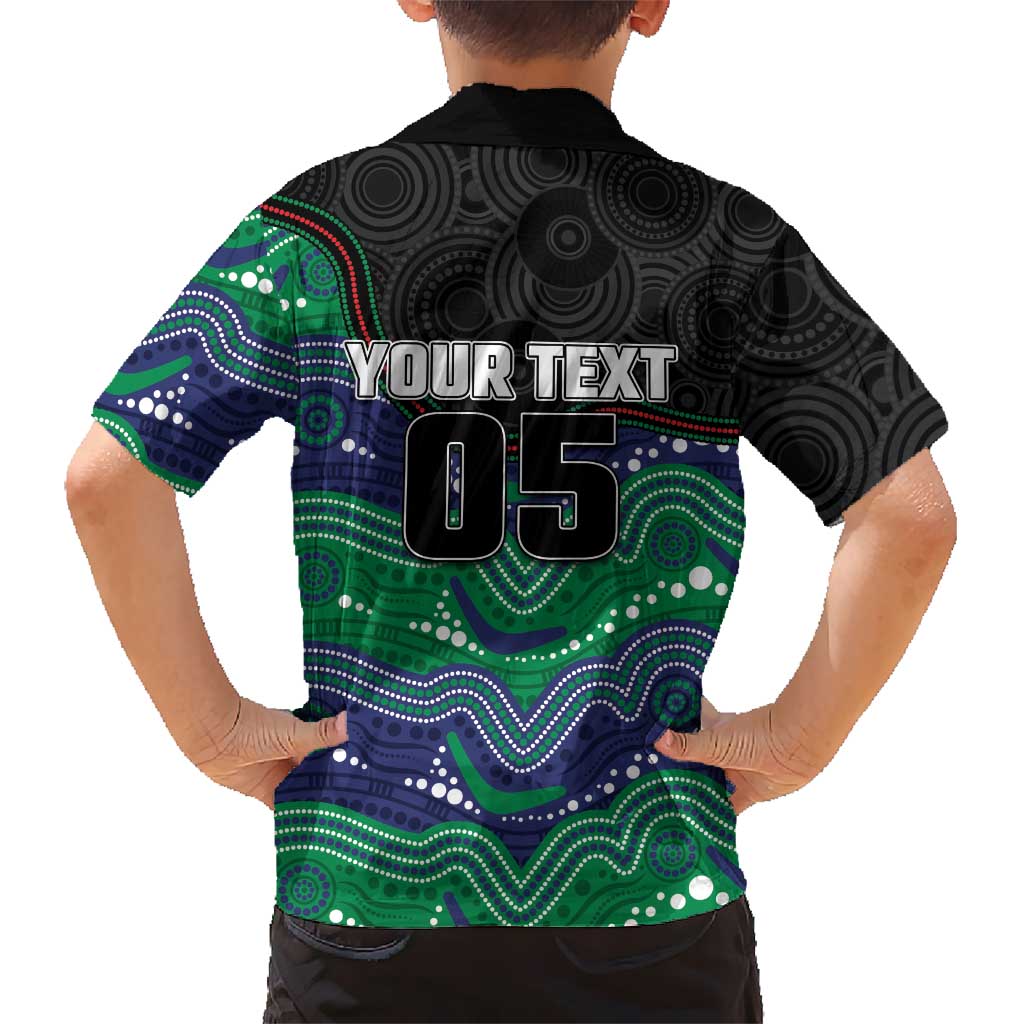 Custom Warriors Family Matching Summer Maxi Dress and Hawaiian Shirt Tiki Mascot With Aboriginal Indigenous