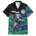 Custom Warriors Family Matching Summer Maxi Dress and Hawaiian Shirt Tiki Mascot With Aboriginal Indigenous
