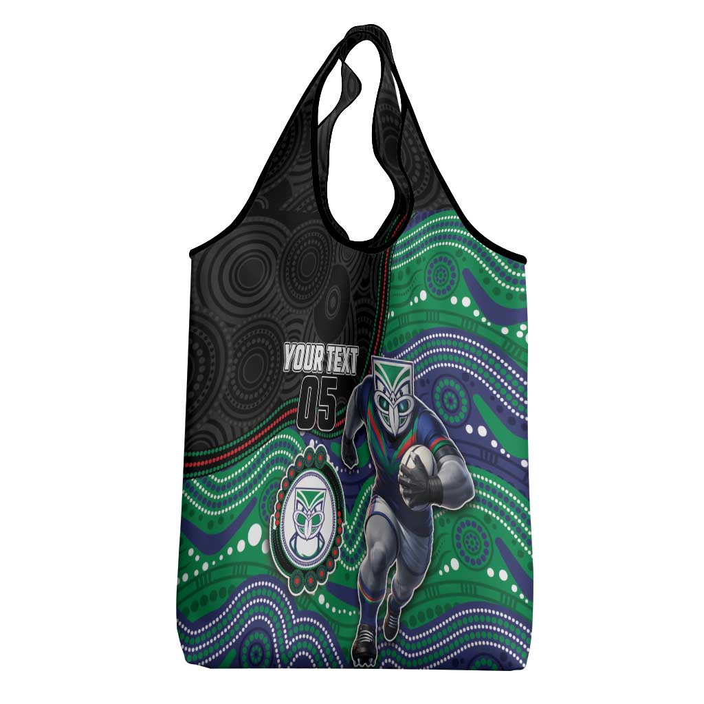 Custom Warriors Grocery Bag Tiki Mascot With Aboriginal Indigenous