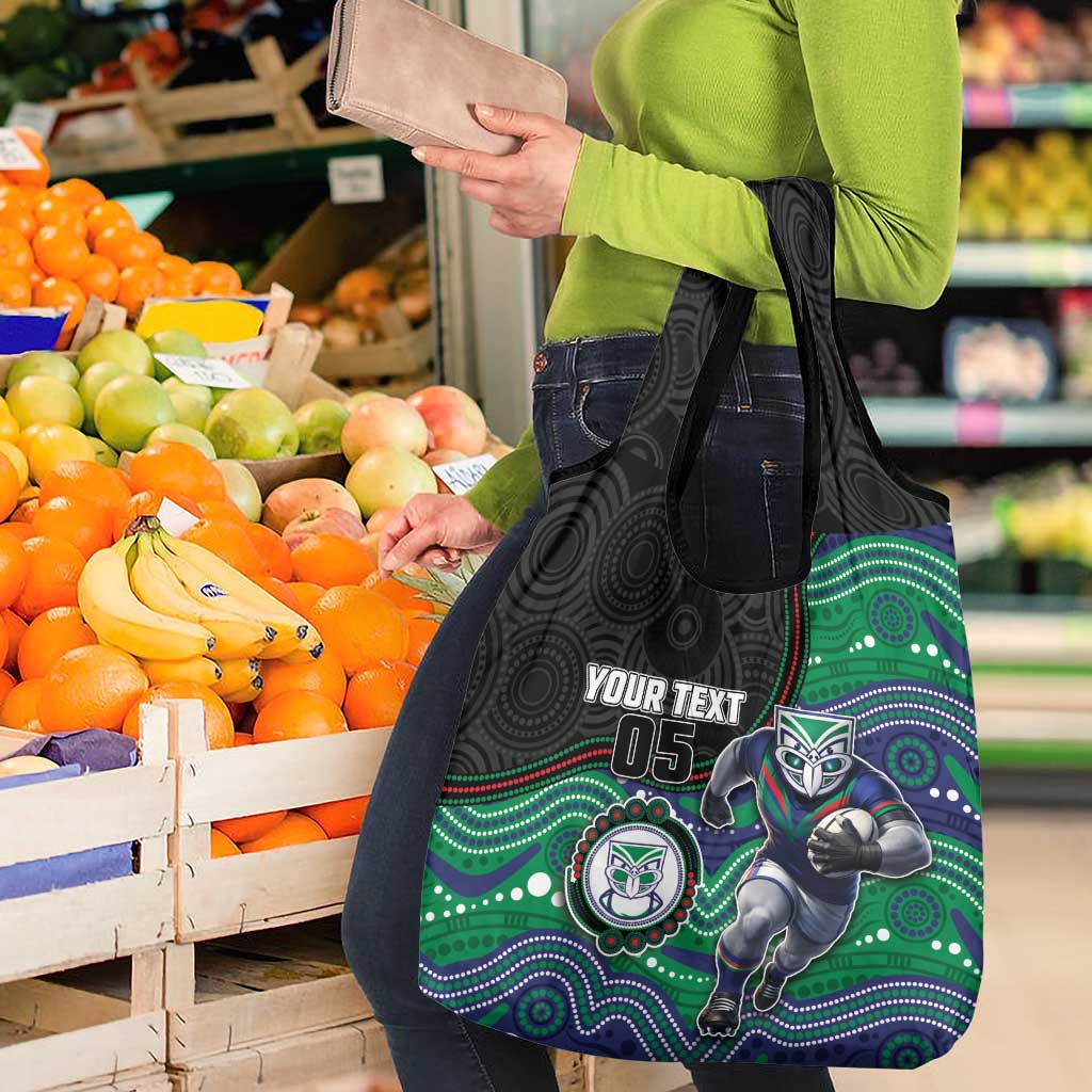 Custom Warriors Grocery Bag Tiki Mascot With Aboriginal Indigenous