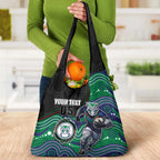 Custom Warriors Grocery Bag Tiki Mascot With Aboriginal Indigenous