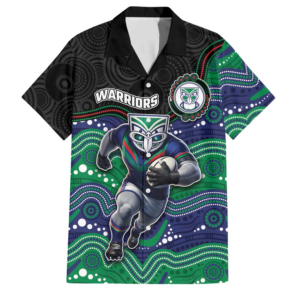 Custom Warriors Hawaiian Shirt Tiki Mascot With Aboriginal Indigenous
