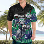 Custom Warriors Hawaiian Shirt Tiki Mascot With Aboriginal Indigenous