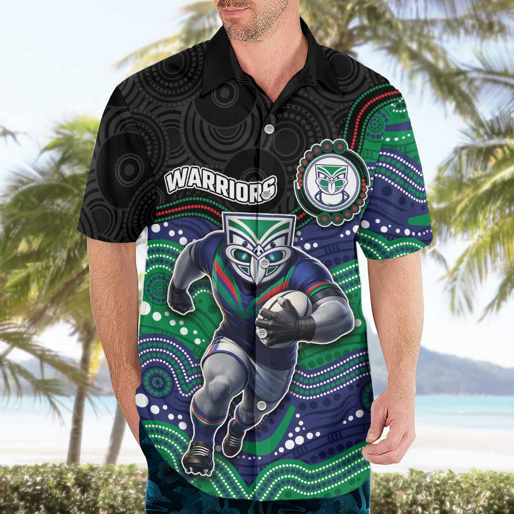 Custom Warriors Hawaiian Shirt Tiki Mascot With Aboriginal Indigenous