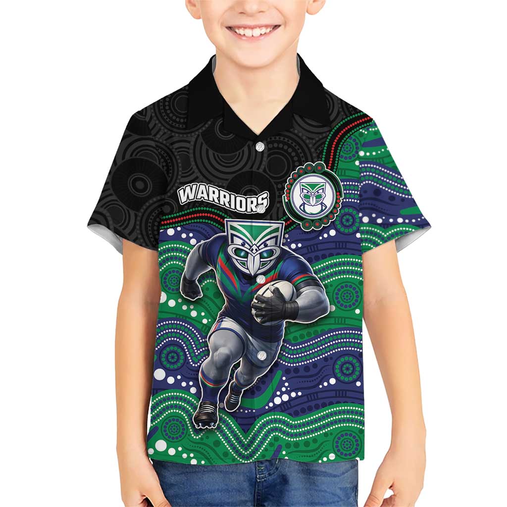 Custom Warriors Hawaiian Shirt Tiki Mascot With Aboriginal Indigenous
