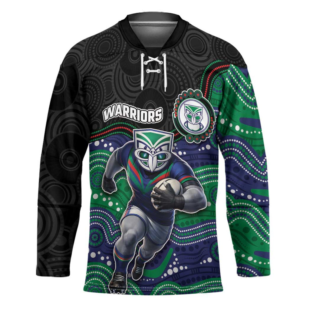 Custom Warriors Hockey Jersey Tiki Mascot With Aboriginal Indigenous