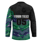 Custom Warriors Hockey Jersey Tiki Mascot With Aboriginal Indigenous