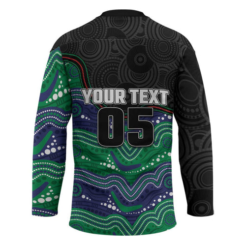 Custom Warriors Hockey Jersey Tiki Mascot With Aboriginal Indigenous