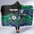 Custom Warriors Hooded Blanket Tiki Mascot With Aboriginal Indigenous