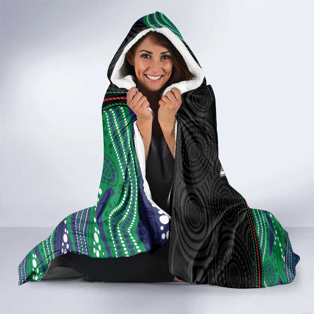 Custom Warriors Hooded Blanket Tiki Mascot With Aboriginal Indigenous