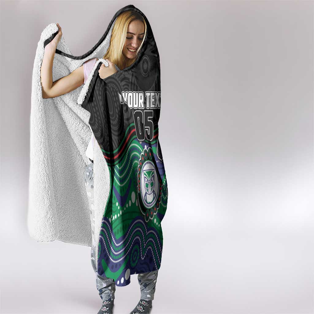 Custom Warriors Hooded Blanket Tiki Mascot With Aboriginal Indigenous