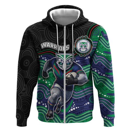 Custom Warriors Hoodie Tiki Mascot With Aboriginal Indigenous