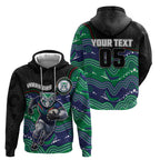 Custom Warriors Hoodie Tiki Mascot With Aboriginal Indigenous