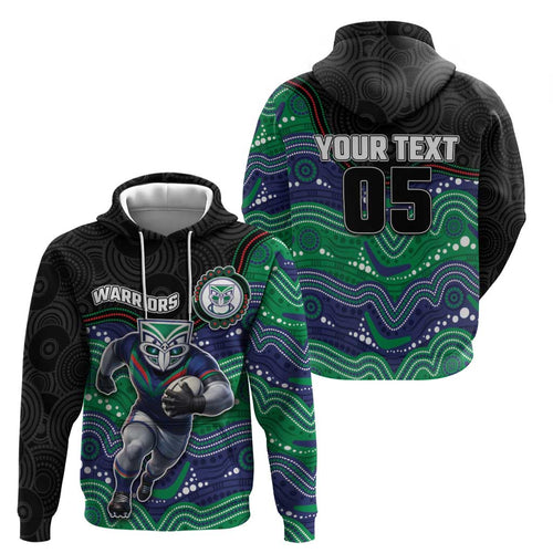 Custom Warriors Hoodie Tiki Mascot With Aboriginal Indigenous
