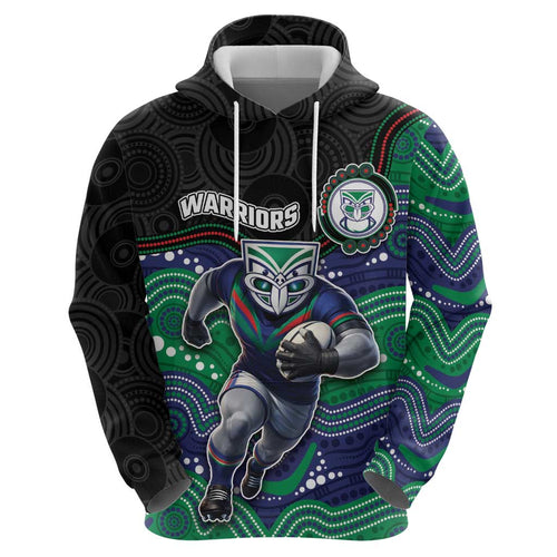 Custom Warriors Hoodie Tiki Mascot With Aboriginal Indigenous