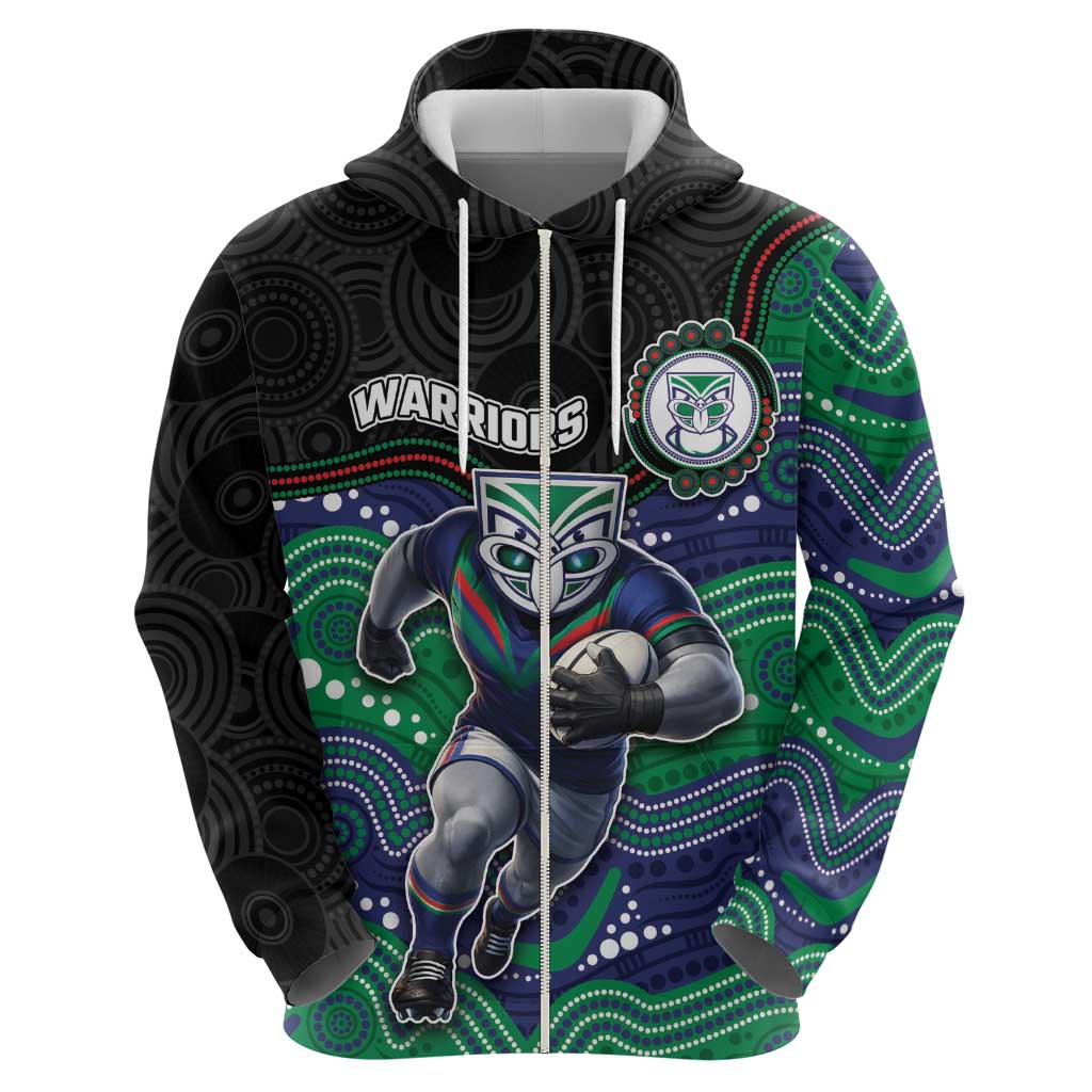 Custom Warriors Hoodie Tiki Mascot With Aboriginal Indigenous
