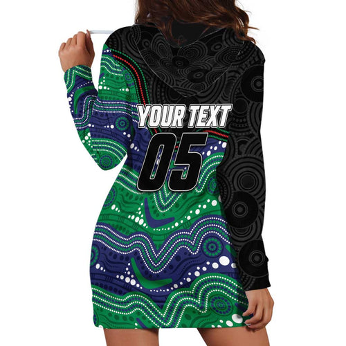 Custom Warriors Hoodie Dress Tiki Mascot With Aboriginal Indigenous