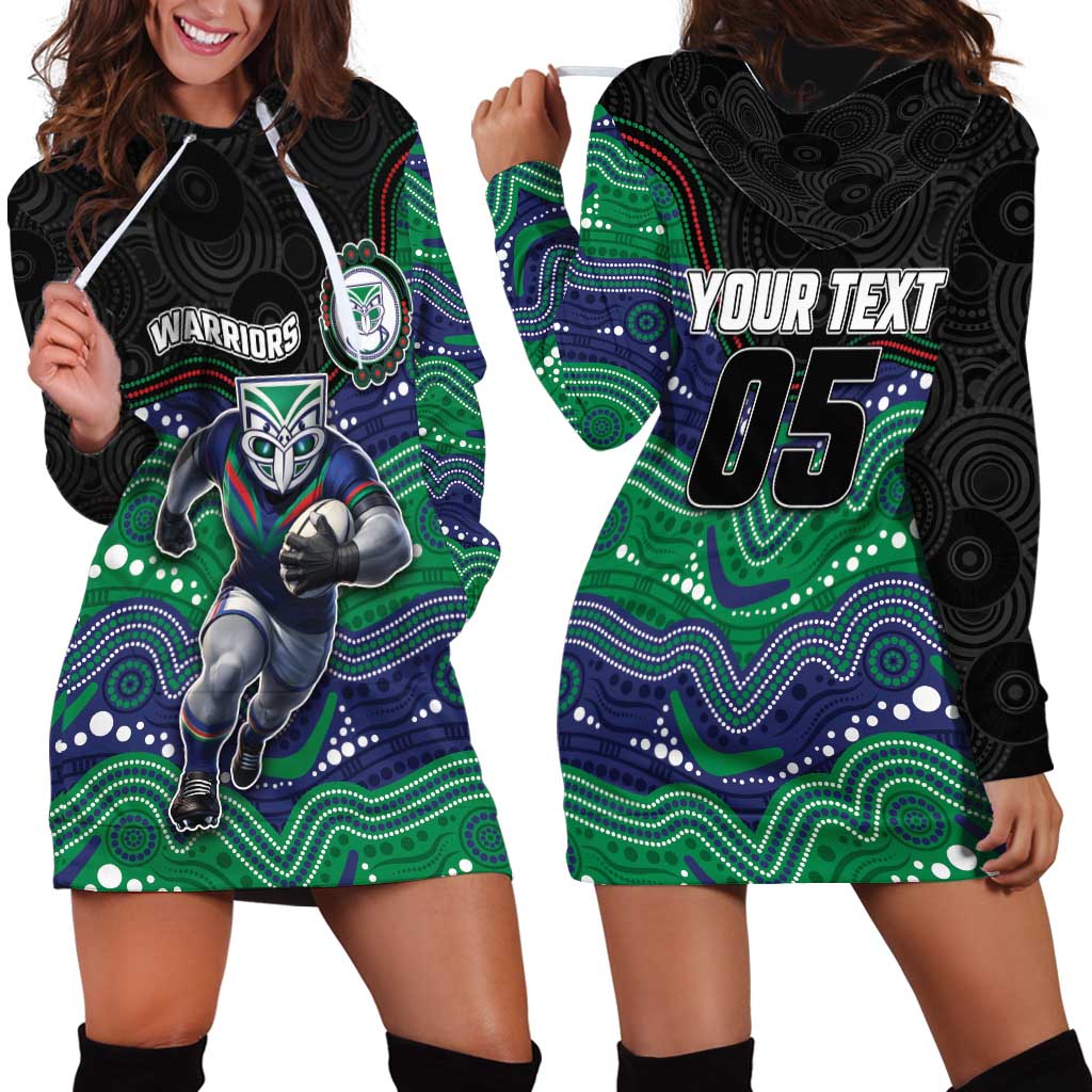 Custom Warriors Hoodie Dress Tiki Mascot With Aboriginal Indigenous