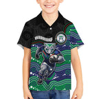 Custom Warriors Kid Hawaiian Shirt Tiki Mascot With Aboriginal Indigenous