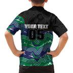Custom Warriors Kid Hawaiian Shirt Tiki Mascot With Aboriginal Indigenous