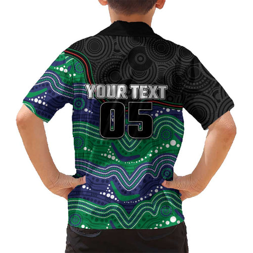 Custom Warriors Kid Hawaiian Shirt Tiki Mascot With Aboriginal Indigenous