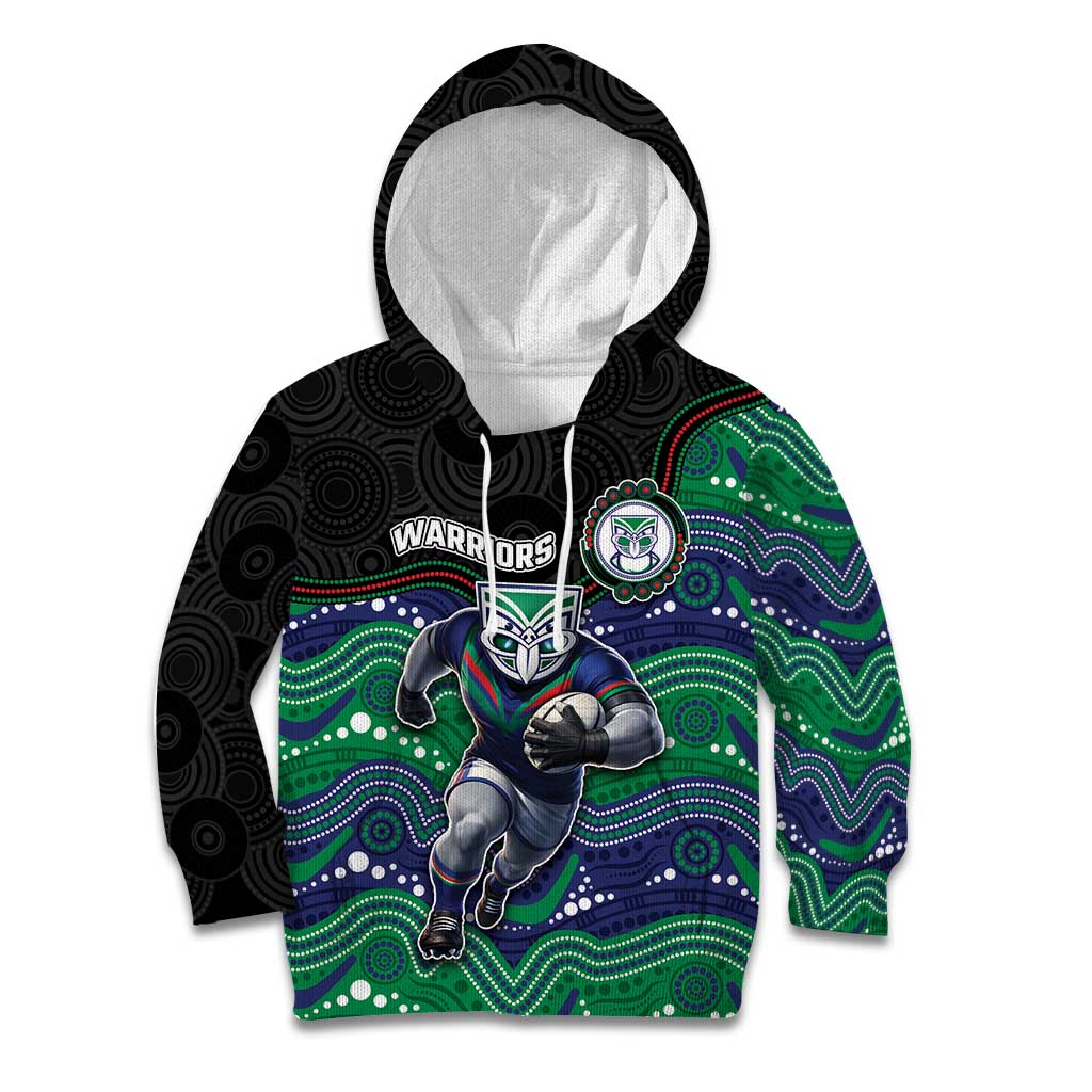 Custom Warriors Kid Hoodie Tiki Mascot With Aboriginal Indigenous