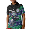 Custom Warriors Kid Polo Shirt Tiki Mascot With Aboriginal Indigenous