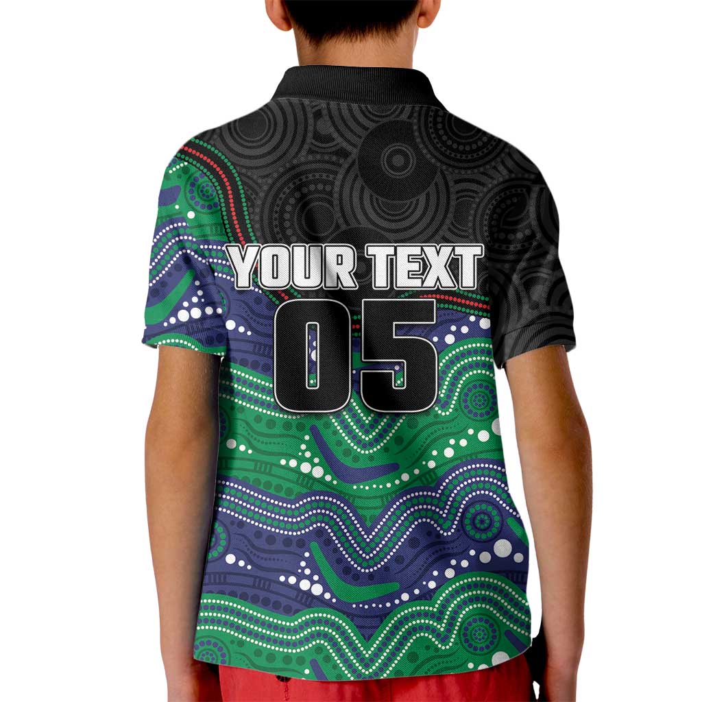 Custom Warriors Kid Polo Shirt Tiki Mascot With Aboriginal Indigenous