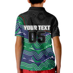 Custom Warriors Kid Polo Shirt Tiki Mascot With Aboriginal Indigenous